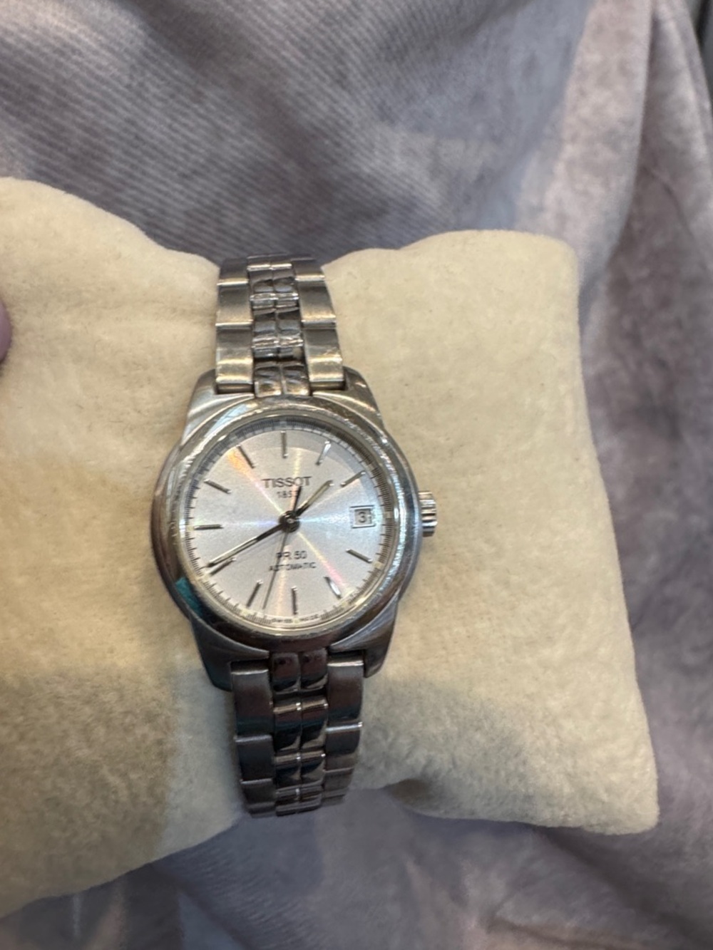 Tissot Silver Stainless Steel Bracelet Watch with Silver Dial automatic